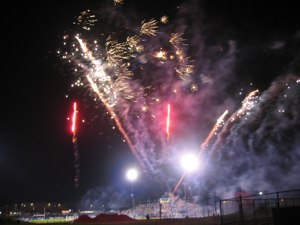 Fireworks with Festival behind